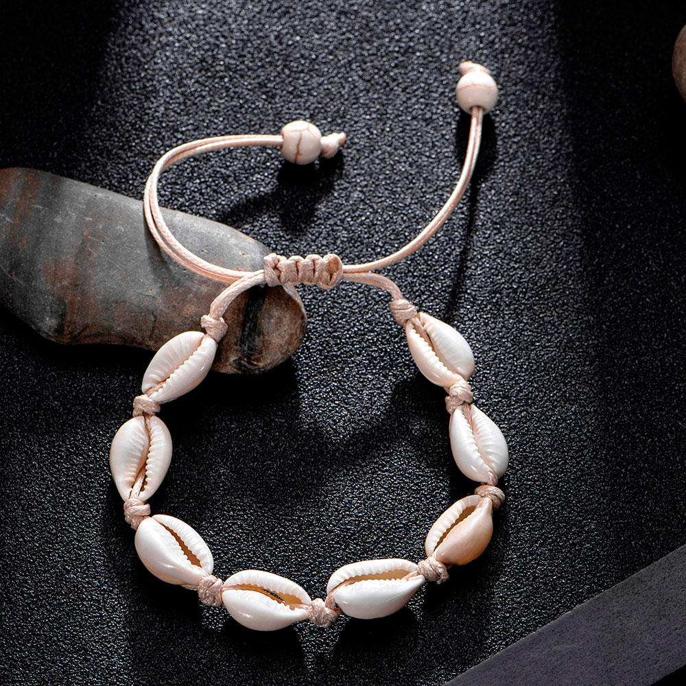 Herren Kauri Muschel Makramee Shamballa Armband Antik Perlen für Männer 