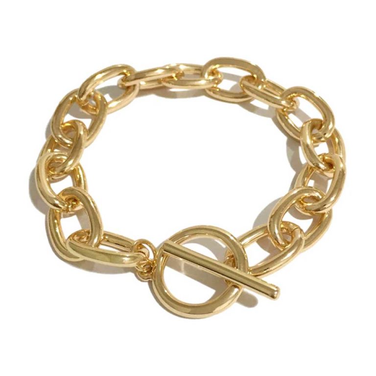 Gold Armband mit breiten Gliedern Chunky Style ligth but bold Luxuriös