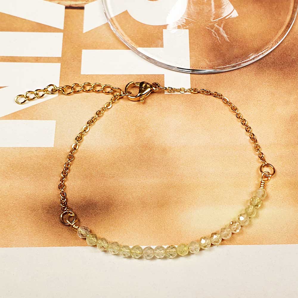 Natürliches Peridot-Armband, 925 Silber Vergoldet, 19 Cm, 15,39 Ct