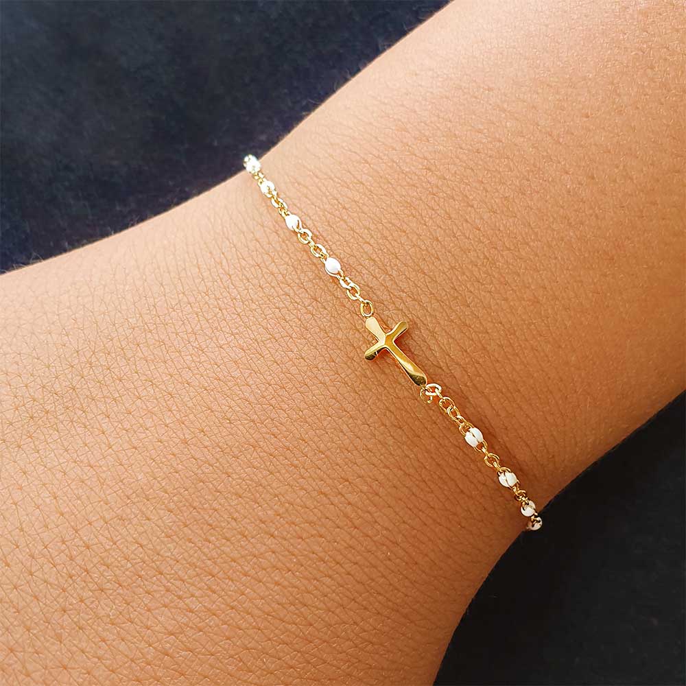 Armband Mid Kreuz Gold